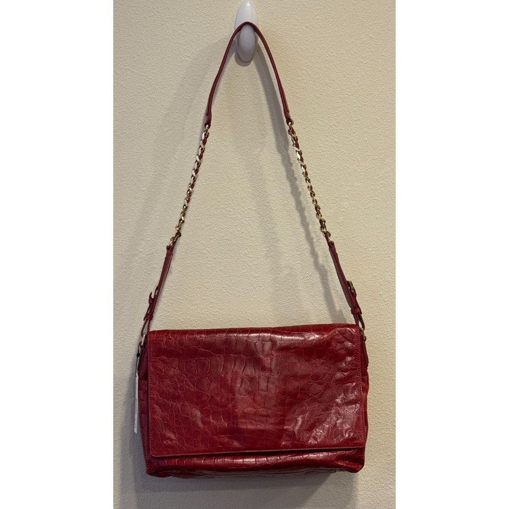 NWT Alice + Olivia Stacey Bendet Cherry Embossed Leather Shoulder Bag